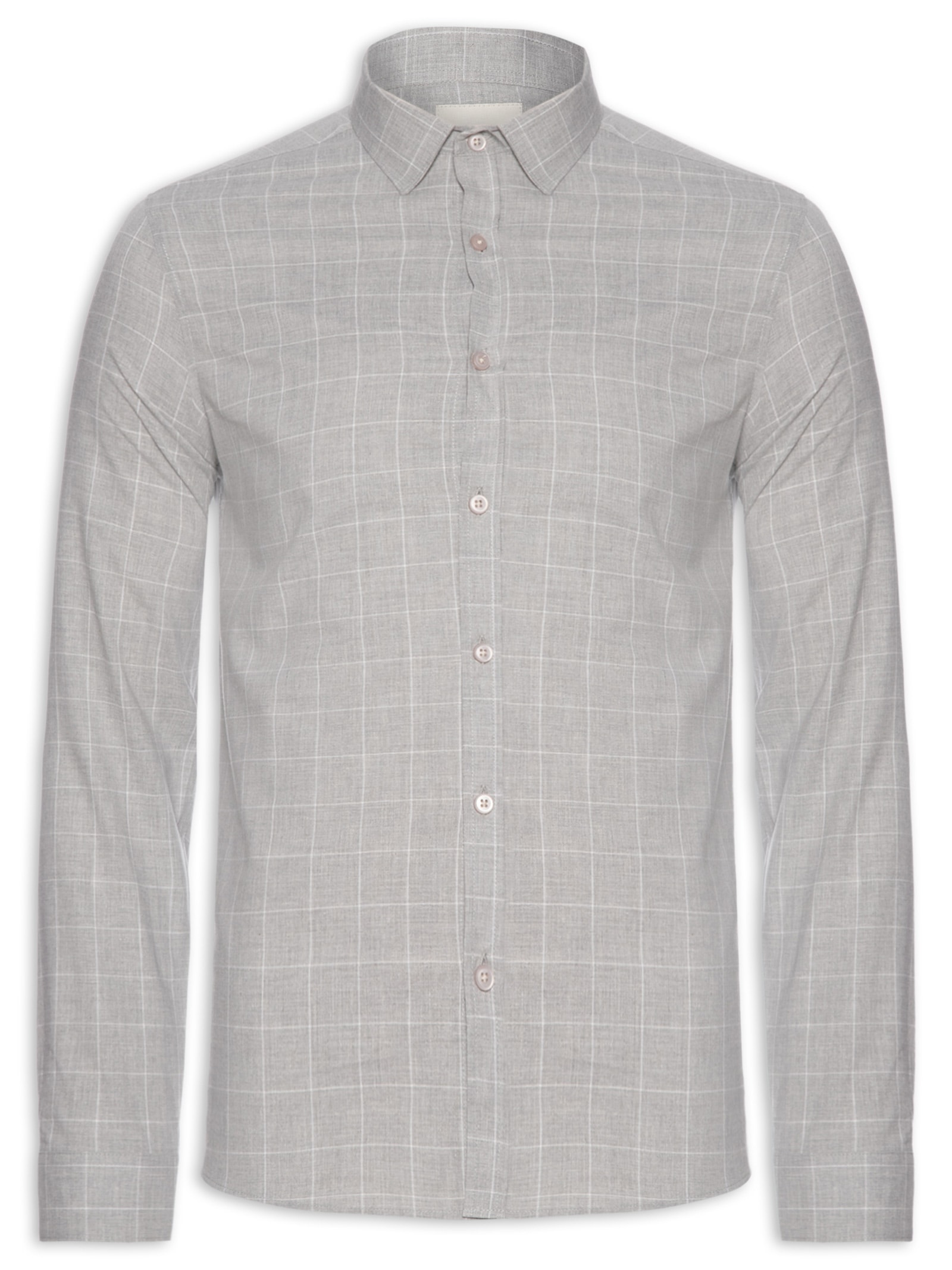 Camisa Masculina Slim Mescla Cinza Calvin Klein