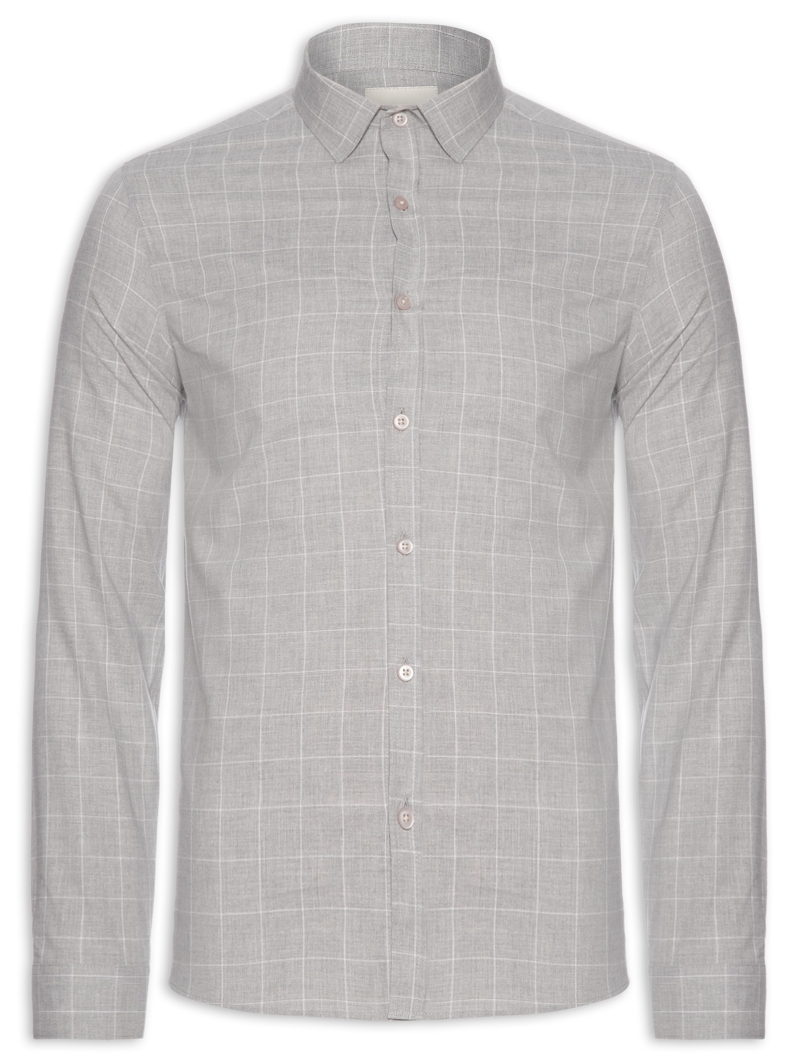 Camisa Masculina Slim Mescla Cinza Calvin Klein - White Label