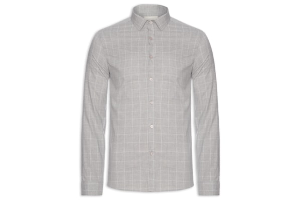 Camisa Masculina Slim Mescla - Cinza
