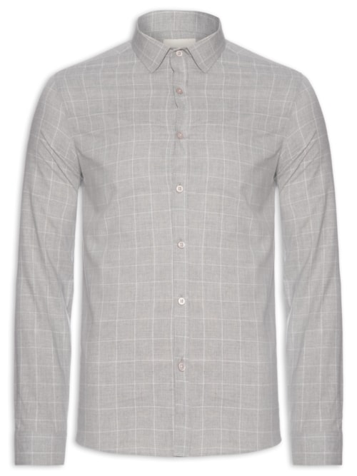 Camisa Masculina Slim Mescla – Cinza