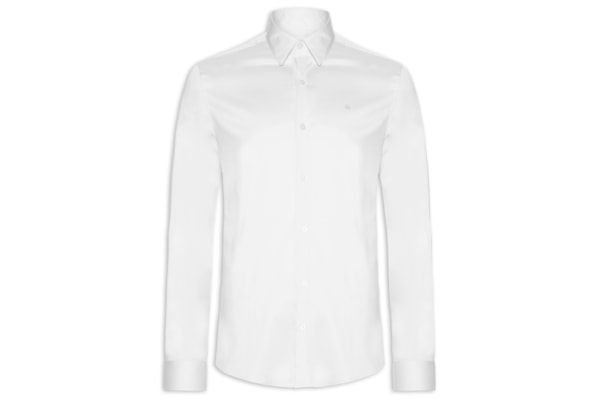 Camisa Masculina Slim Ml Cannes Básica Essential - Branco
