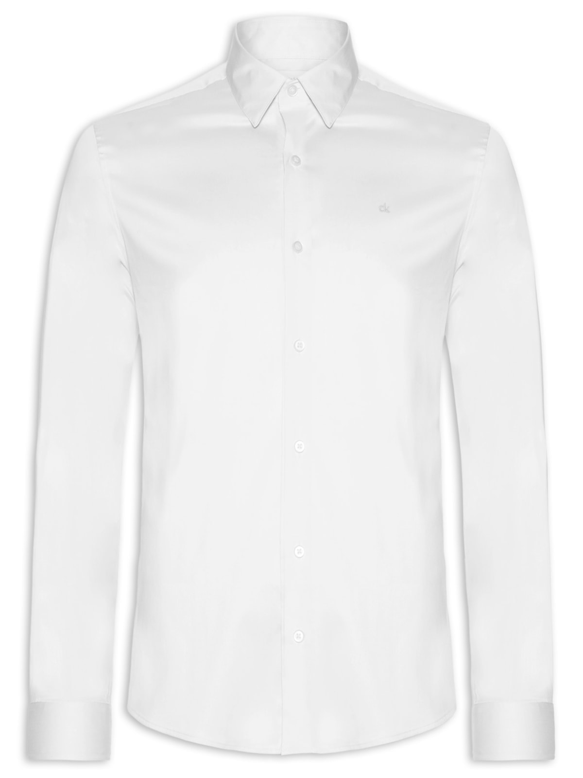 Vista 2 Camisa Masculina Slim Ml Cannes Básica Essential BRANCO BRANCO