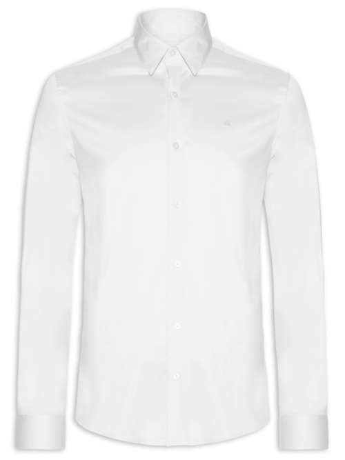 Camisa Masculina Slim Ml Cannes Básica Essential – Branco