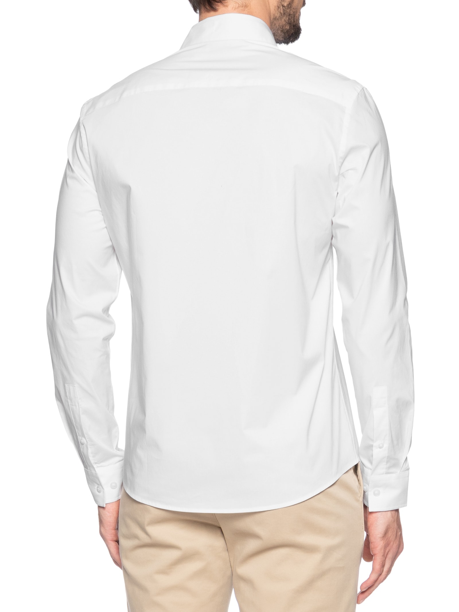 Camisa Masculina Slim Ml Cannes Básica Essential Branco Calvin Klein - White Label