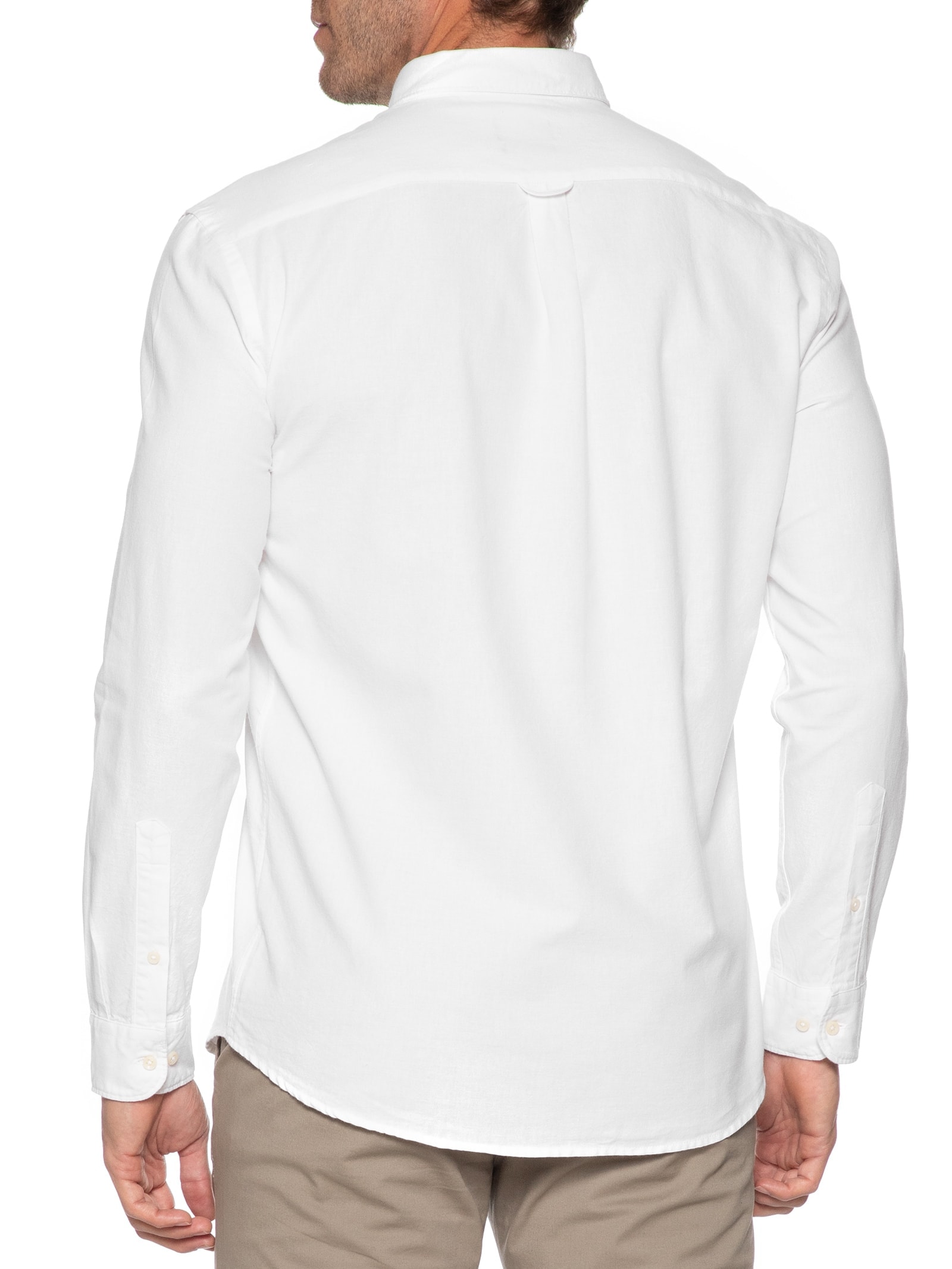 Camisa Masculina Slim Oxford Planalto Bdnw Branco Aramis
