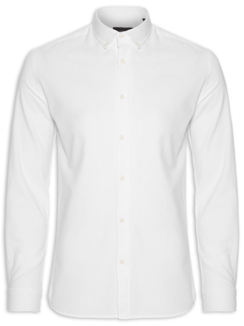 Camisa Masculina Slim Oxford Planalto Bdnw – Branco