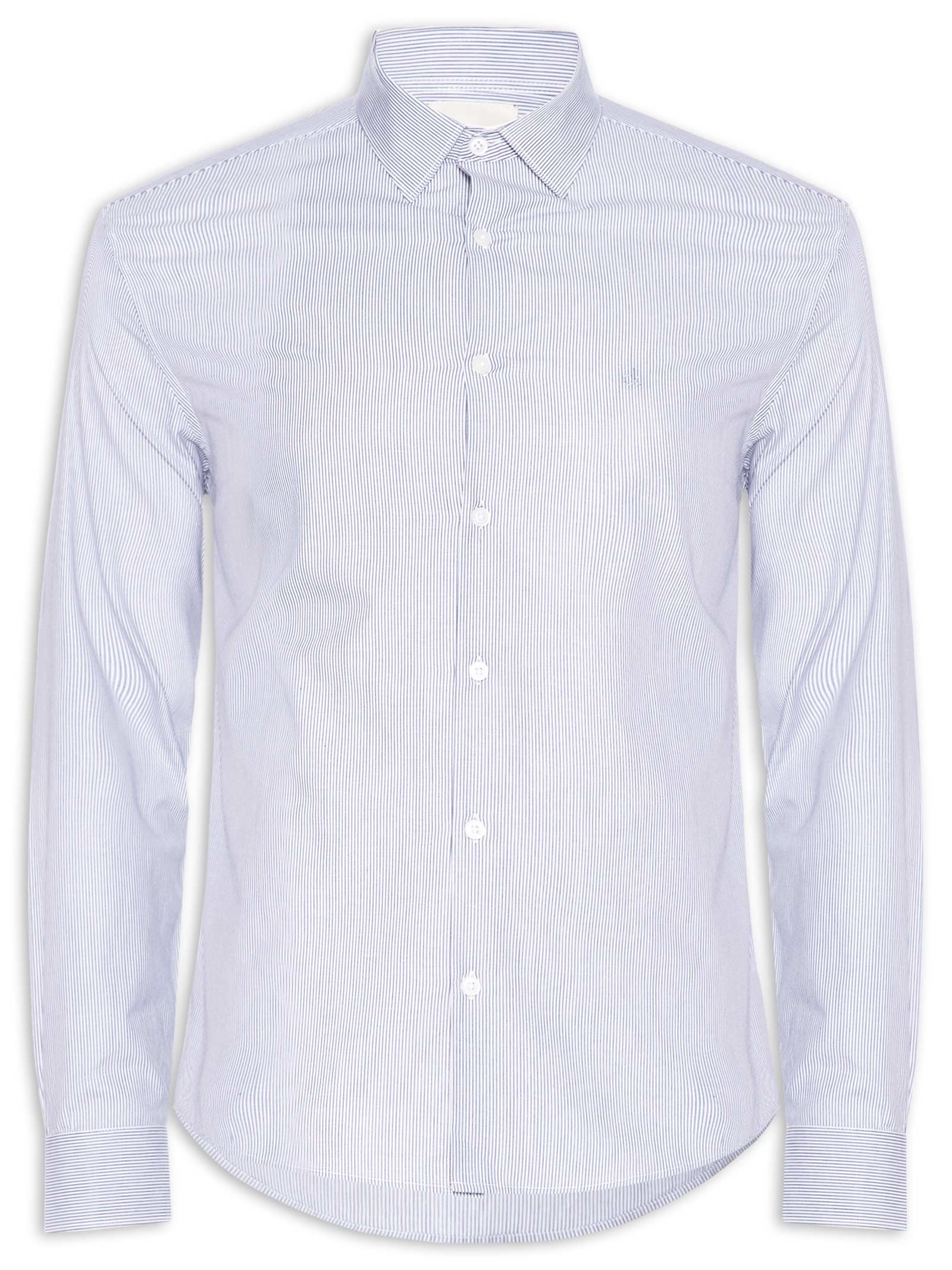 Camisa Masculina Slim Tricoline Fio 60 Azul Calvin Klein - White Label
