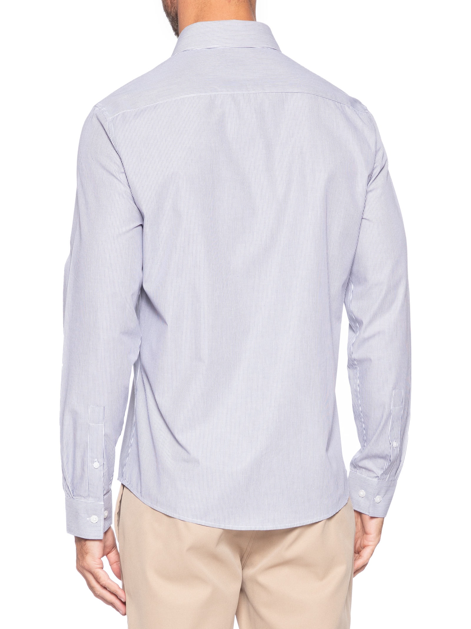 Camisa Masculina Slim Tricoline Fio 60 Azul Calvin Klein - White Label