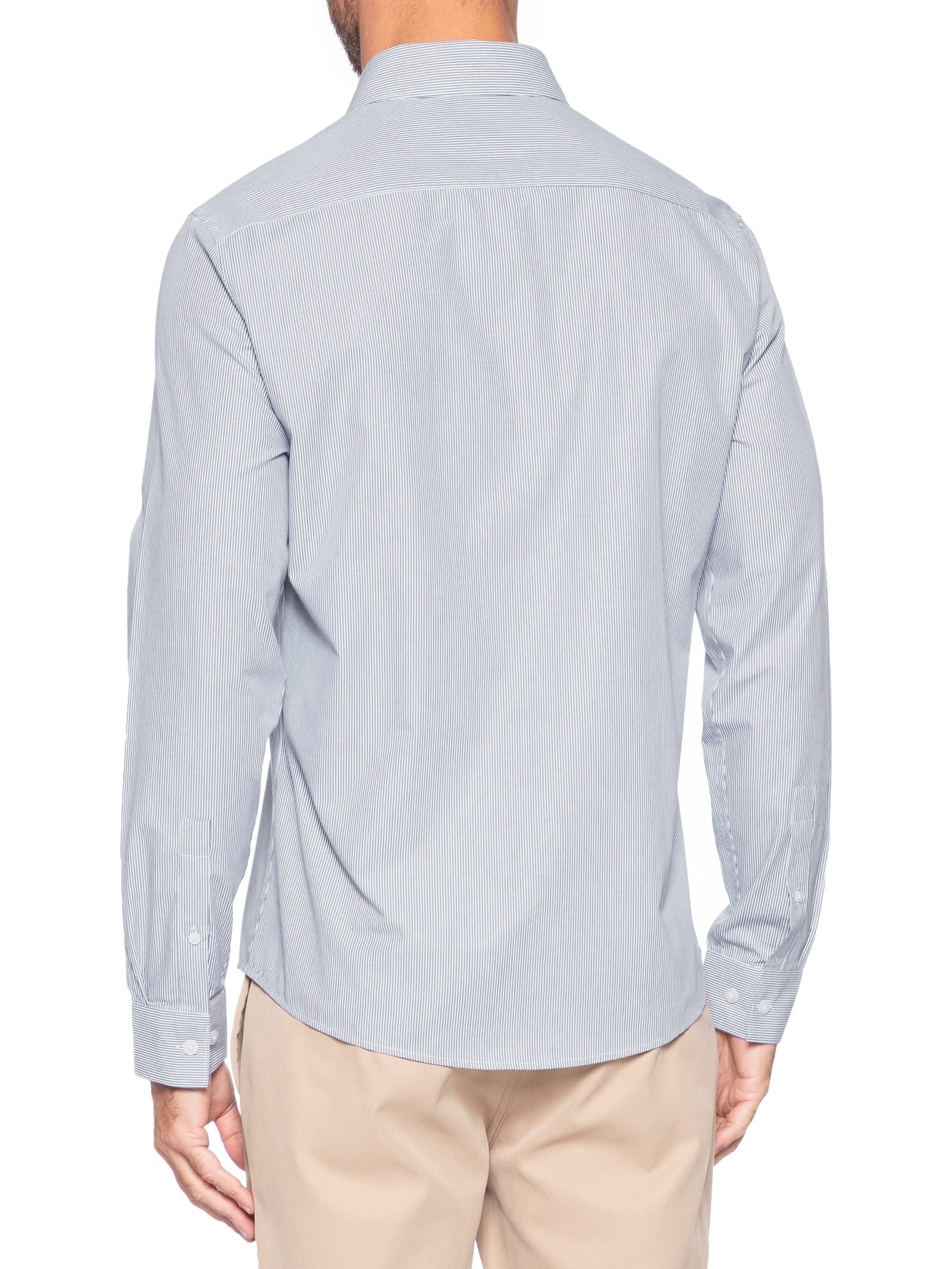 Camisa Masculina Slim Tricoline Fio 60 Azul Calvin Klein