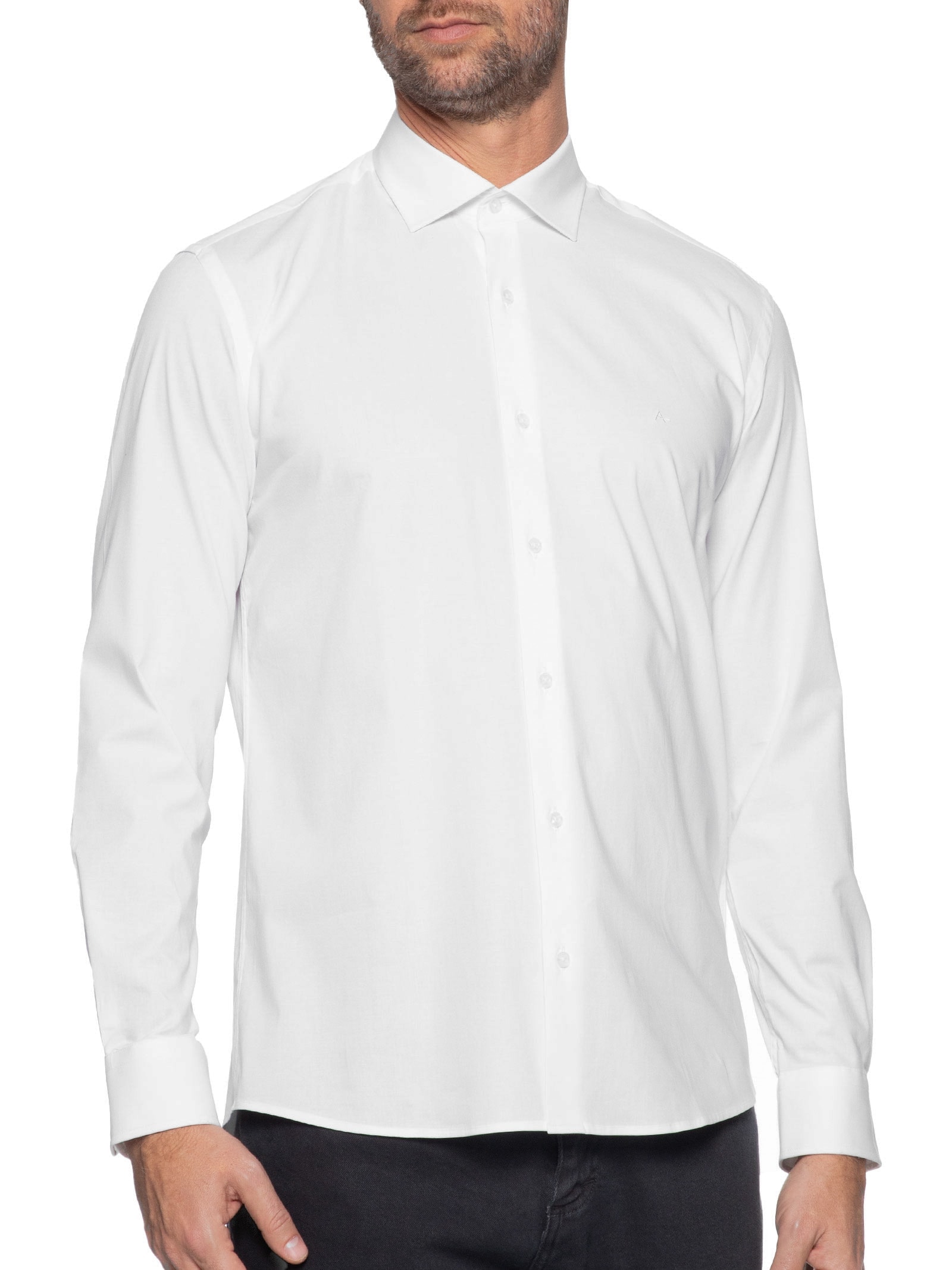 Camisa Masculina Slim Tricoline Stretch Branco Aramis