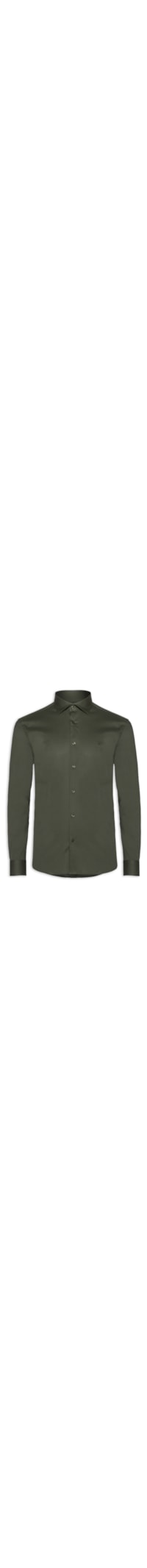 Camisa Masculina Slim Tricoline Stretch - Verde
