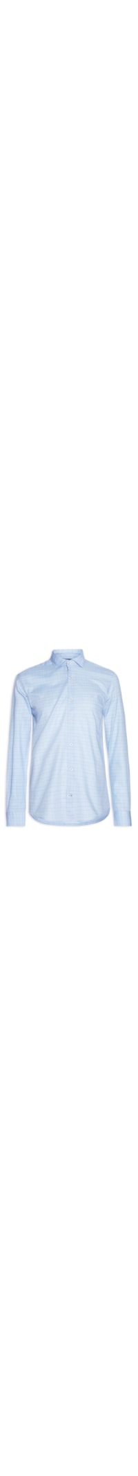 Camisa Masculina Slim Tricoline Xadrez (MO) - Azul