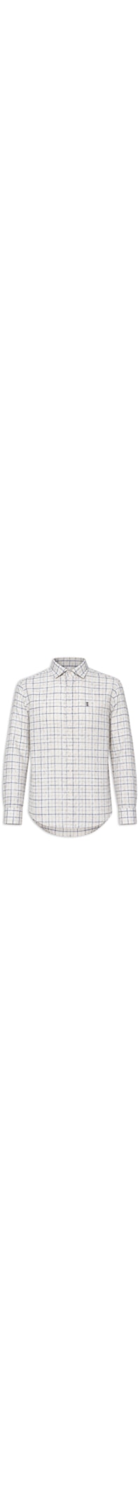 Camisa Masculina Slub Quadros - Azul