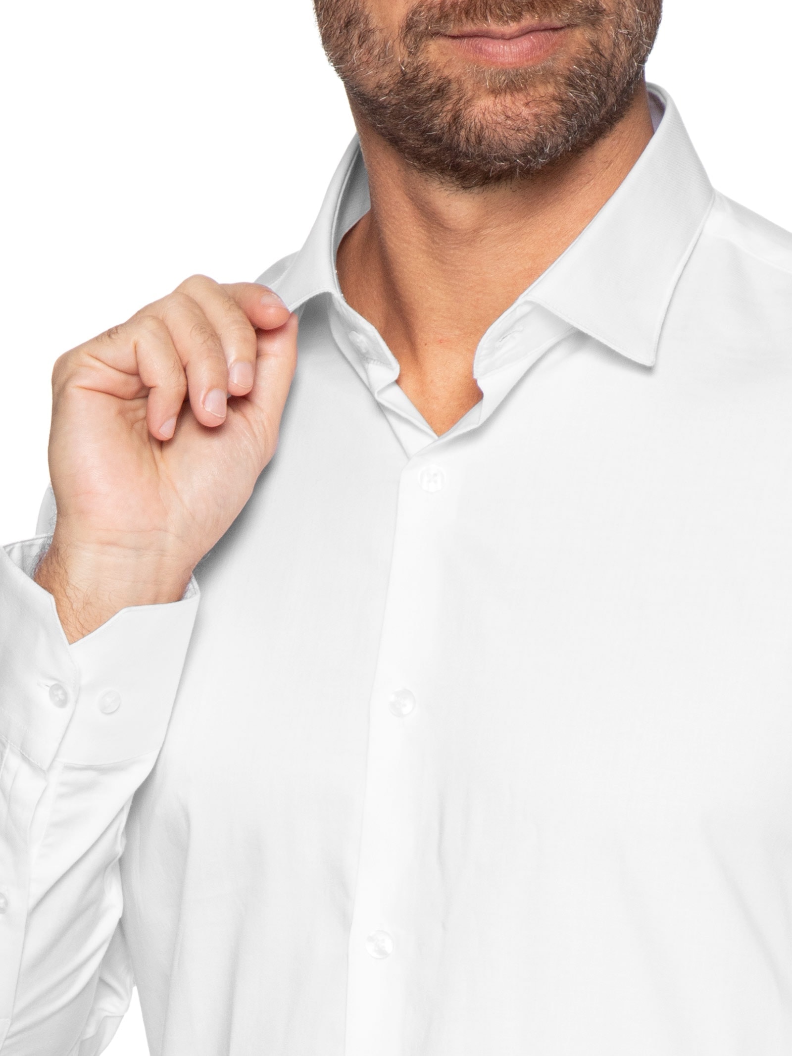 Camisa Masculina Social Algodão Egípcio Branco '2 Essential