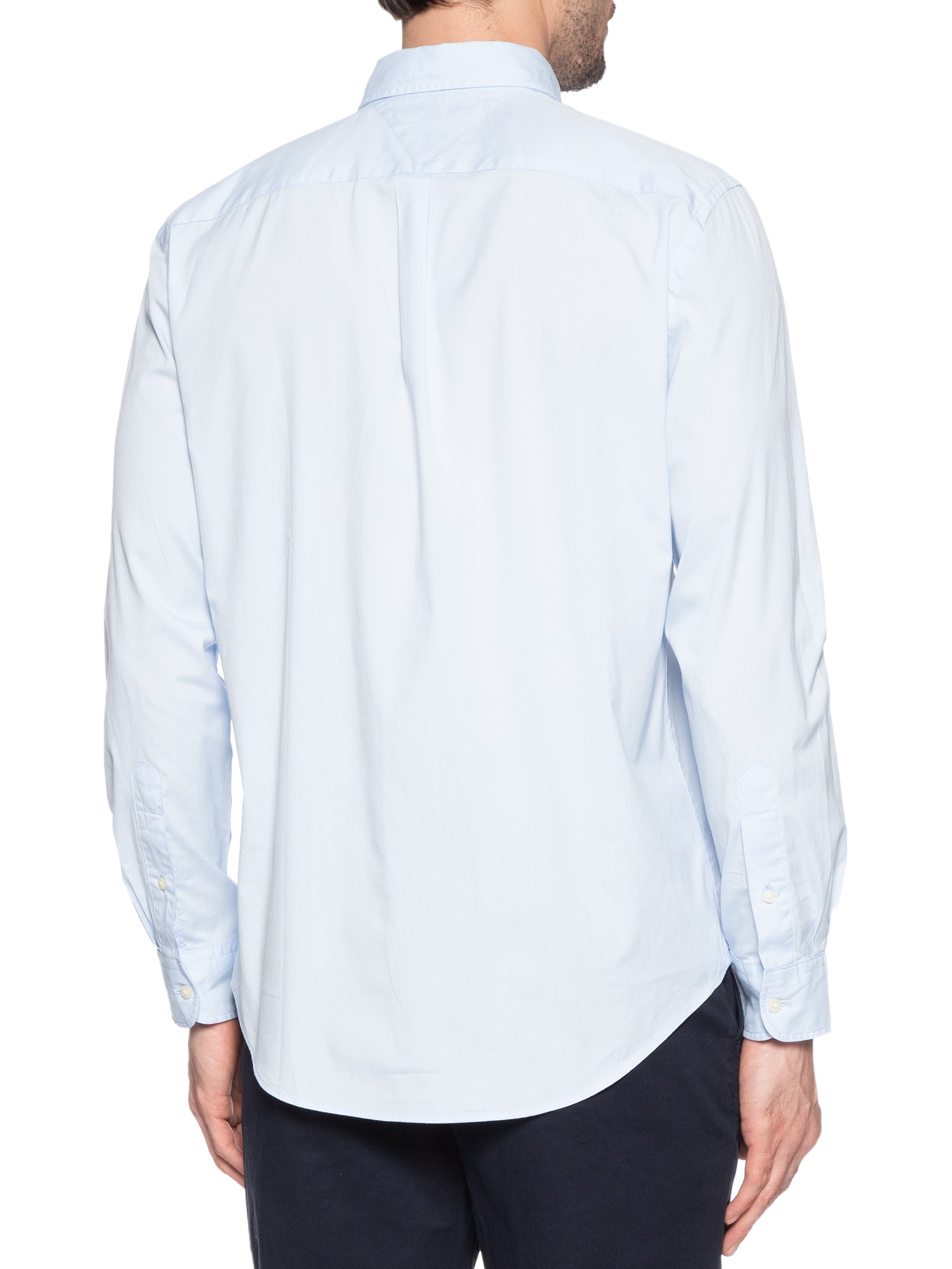 Camisa Masculina Social Básica Regular Fit Popline PrAzuleto Tommy Hilfiger