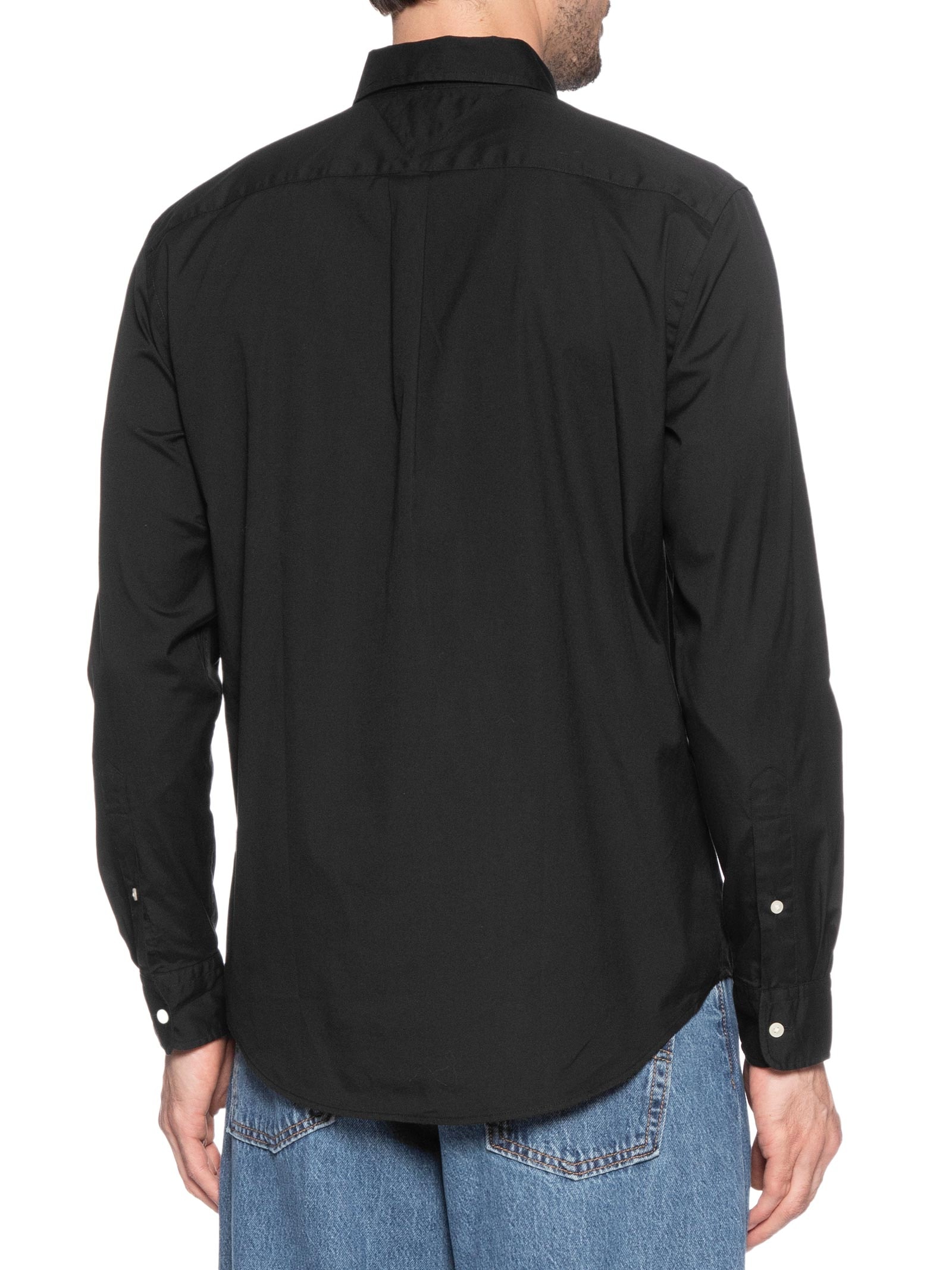 Camisa Masculina Social Básica Regular Fit Popline Preto Tommy Hilfiger