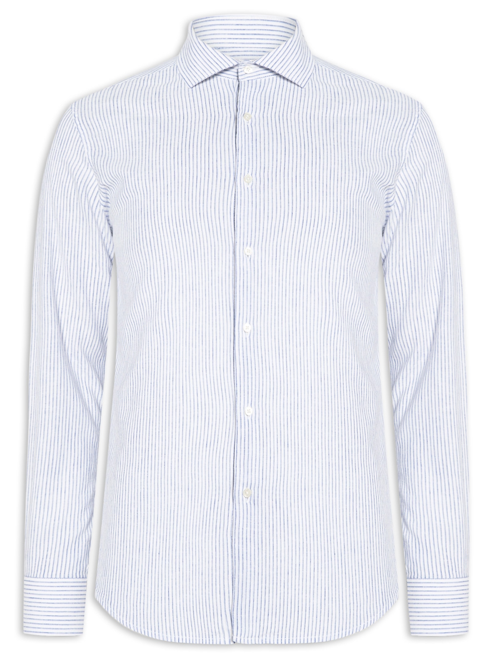 Camisa Masculina Social Blend Linho Azul '2 Essential