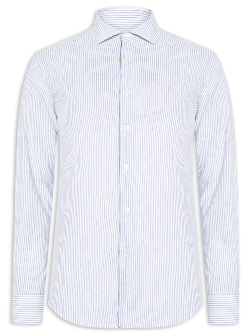 Camisa Masculina Social Blend Linho – Azul