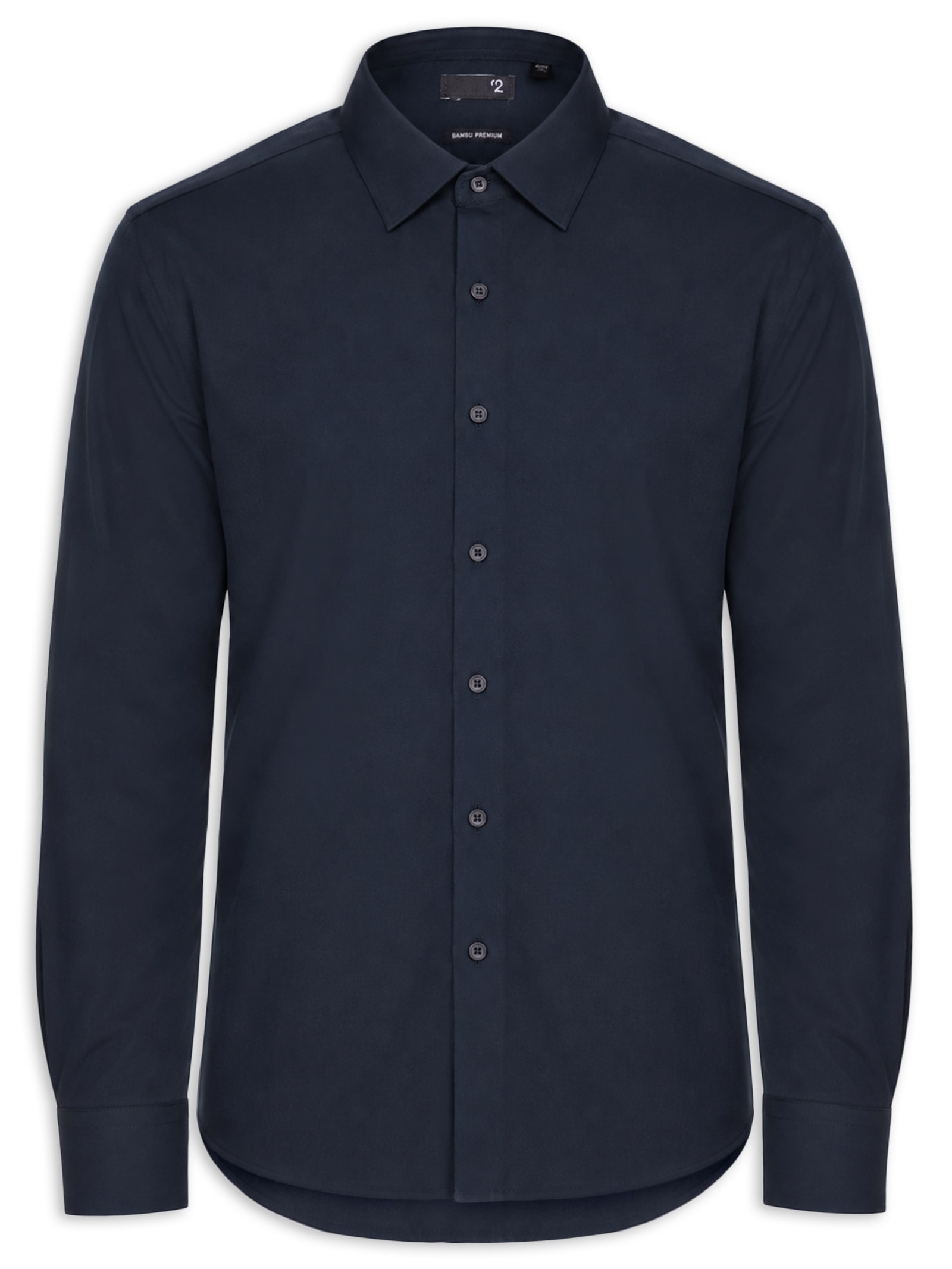 Camisa Masculina Social Fibra De Bambu Soft Slim Fit Azul '2 Essential