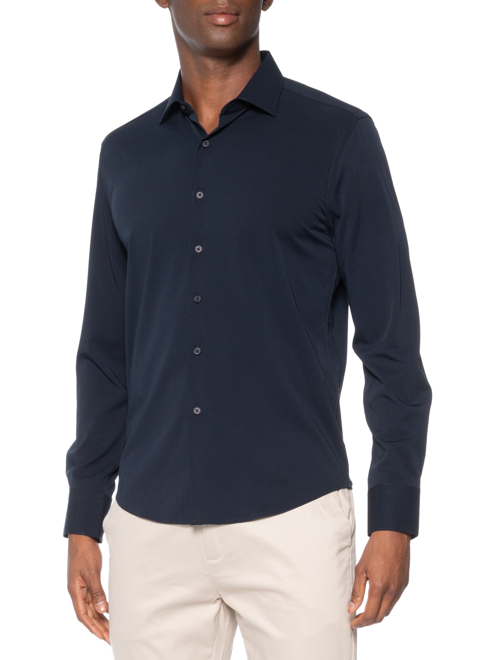 Camisa Masculina Social Fibra De Bambu Soft Slim Fit Azul '2 Essential