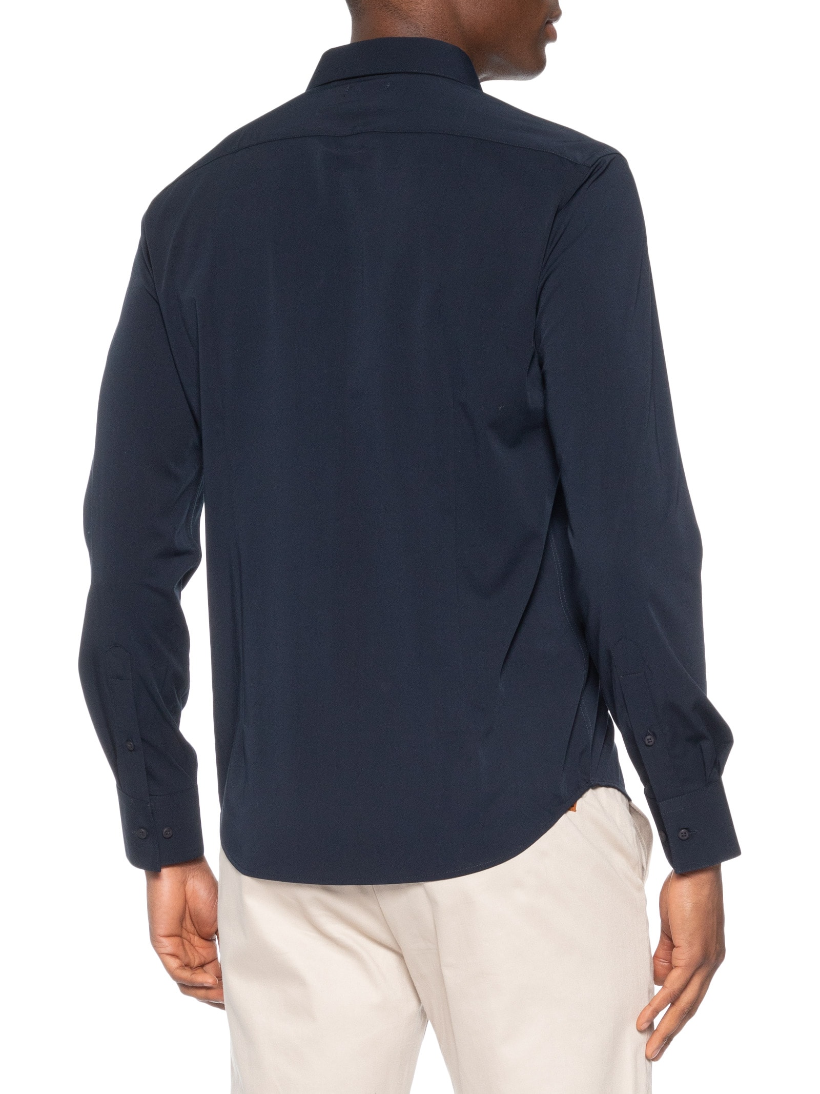 Camisa Masculina Social Fibra De Bambu Soft Slim Fit Azul '2 Essential