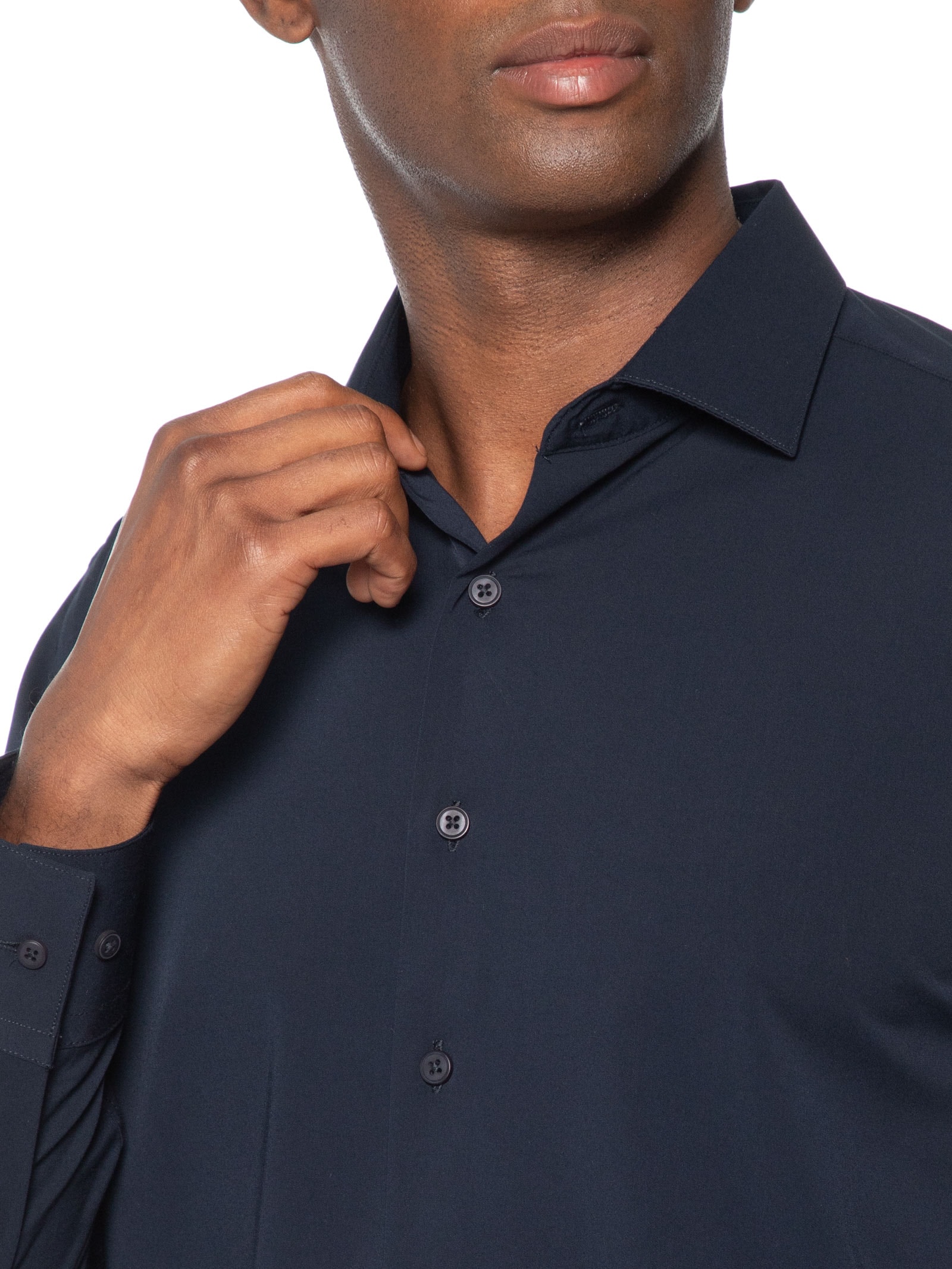 Camisa Masculina Social Fibra De Bambu Soft Slim Fit Azul '2 Essential