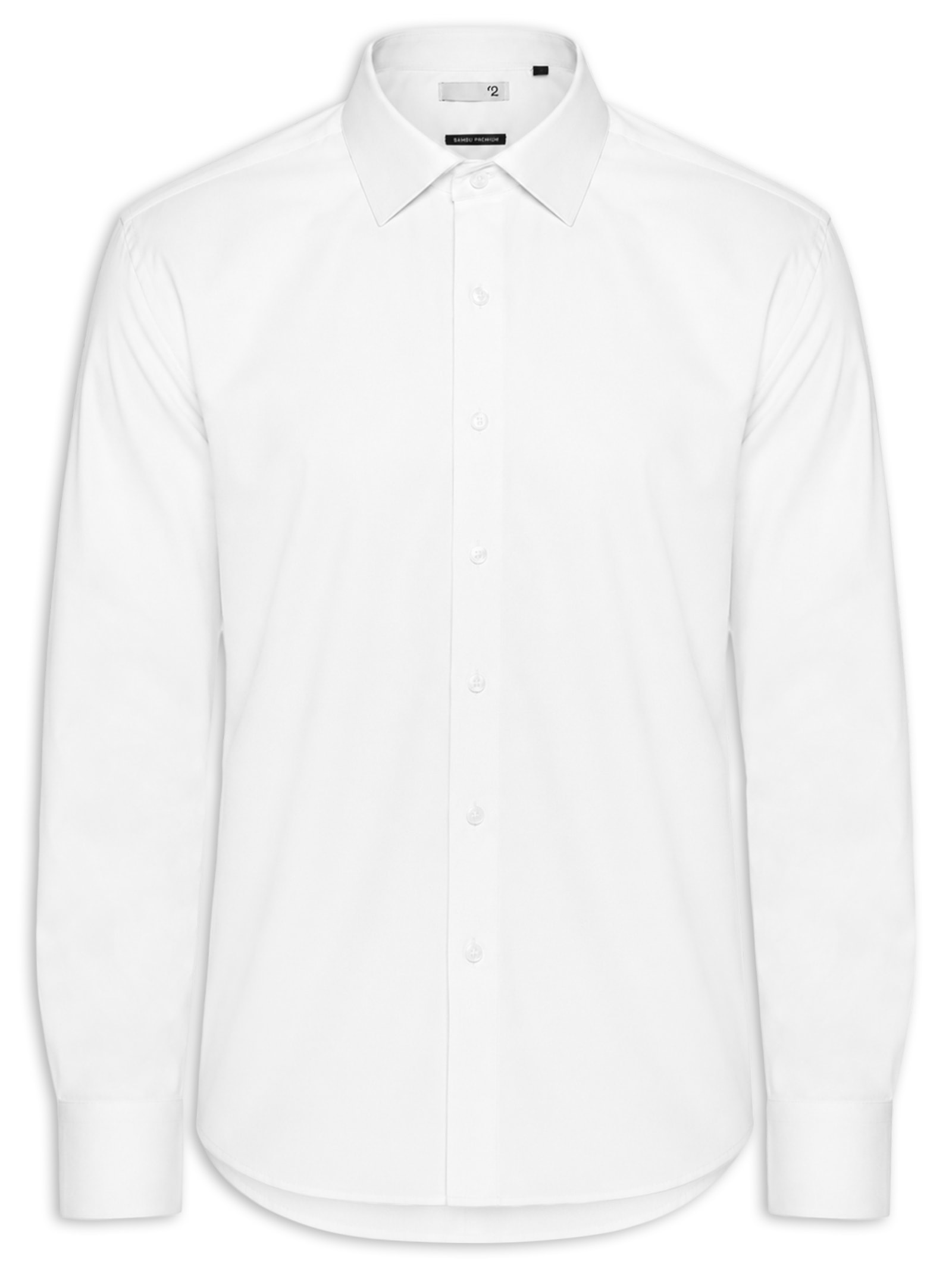 Camisa Masculina Social Fibra De Bambu Soft Slim Fit Branco '2 Essential
