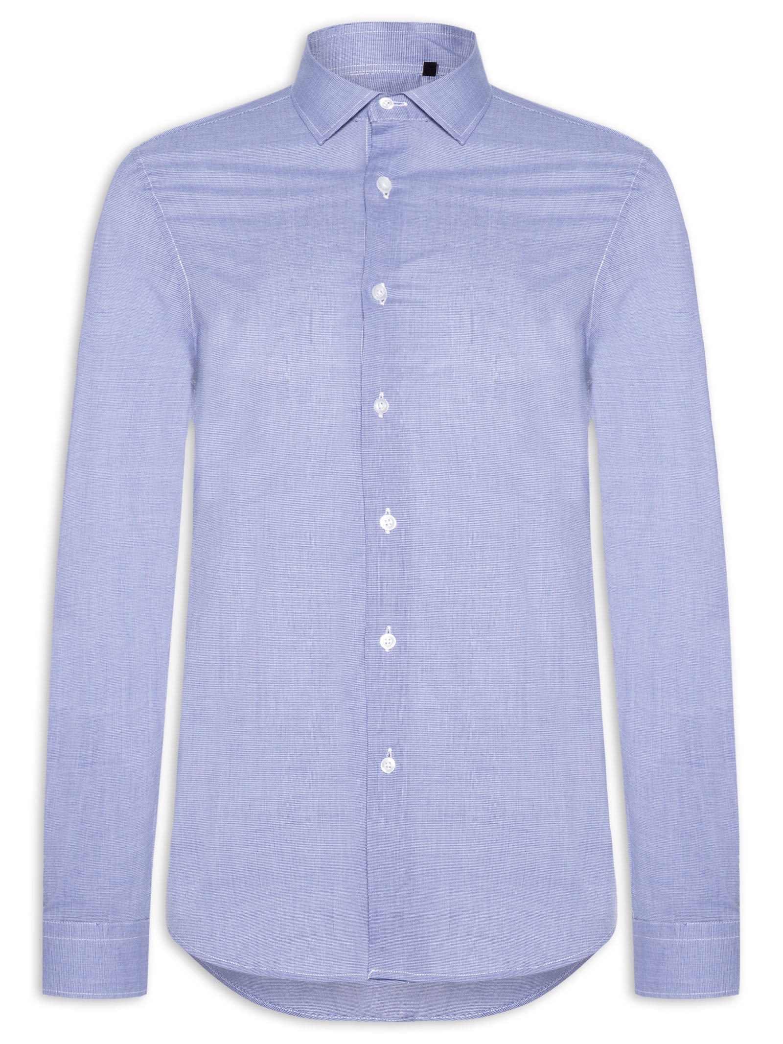 Camisa Masculina Social Fio Tinto Azul '2 Essential