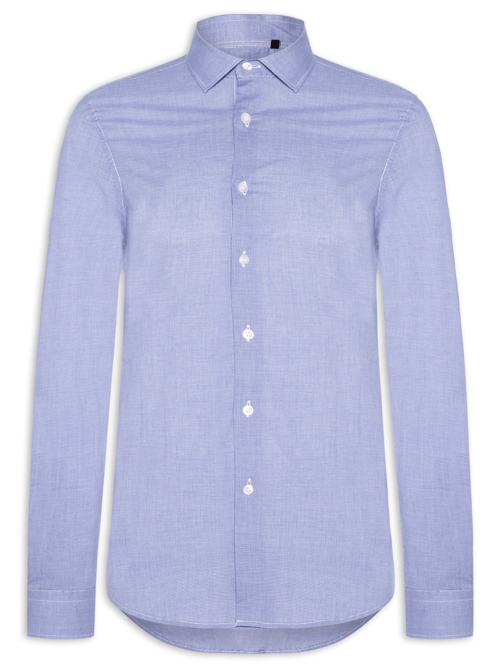 Camisa Masculina Social Fio Tinto Azul '2 Essential