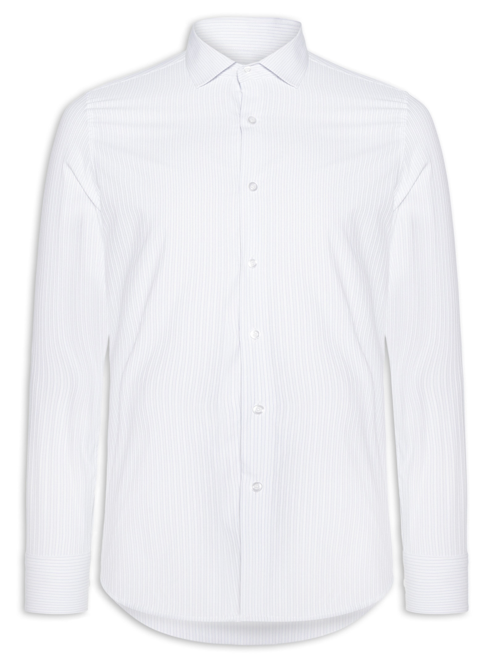 Camisa Masculina Social Fio Tinto Branco '2 Essential