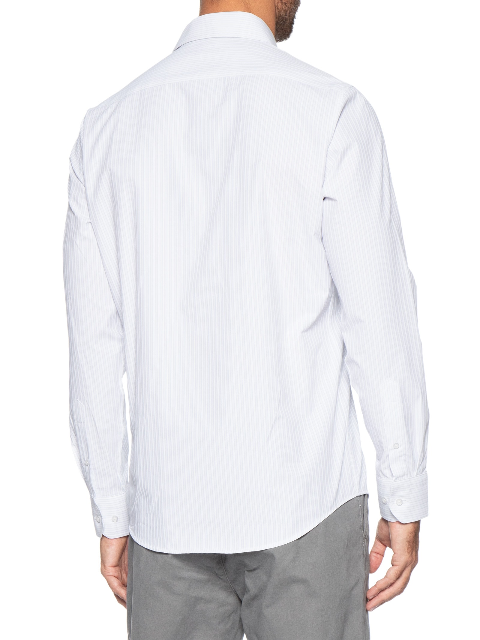 Camisa Masculina Social Fio Tinto Branco '2 Essential