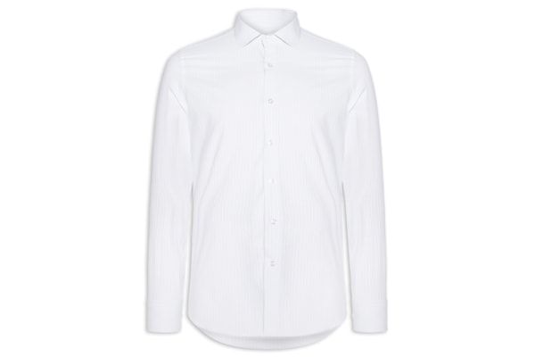 Camisa Masculina Social Fio Tinto - Branco