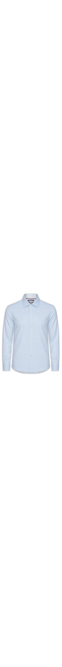 Camisa Masculina Social Flex Collar Em Dobby - Azul