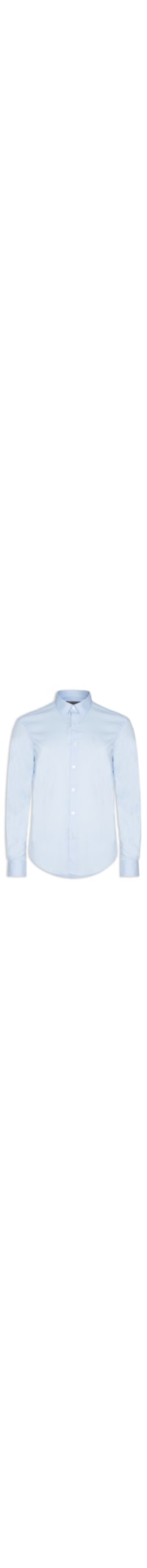 Camisa Masculina Social Lisa Slim Fit Tricoline - Azul