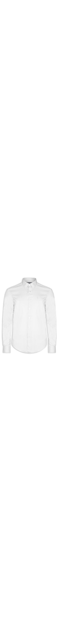 Camisa Masculina Social Lisa Slim Fit Tricoline - Branco