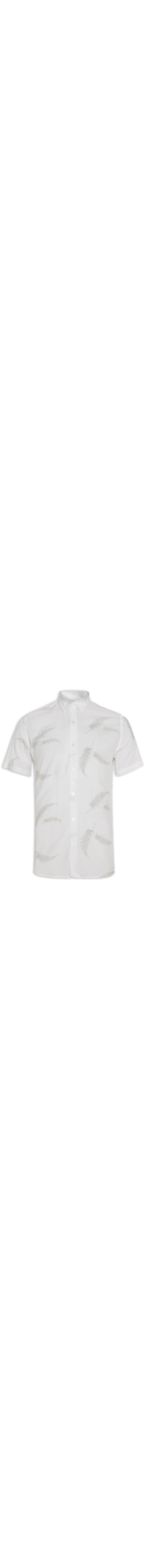 Camisa Masculina Social Manga Curta Aya Leaves - Branco