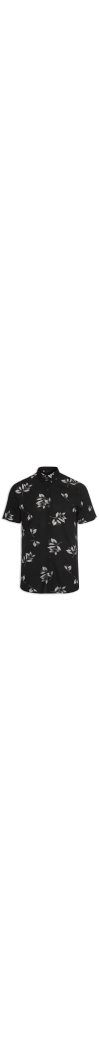 Camisa Masculina Social Manga Curta Dandelion - Preto