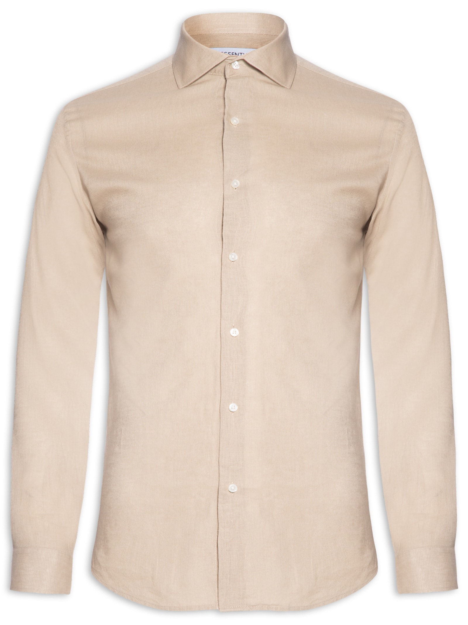 Camisa Masculina Social Manga Longa Blende Linho Bege '2 Essential