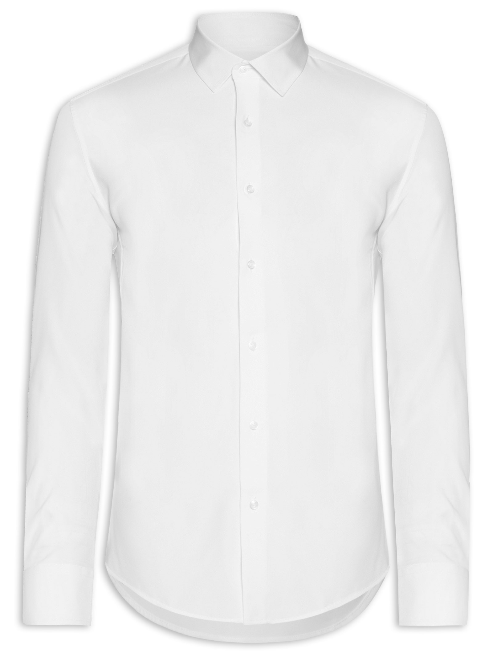 Camisa Masculina Social Manga Longa Blende Linho Branco '2 Essential