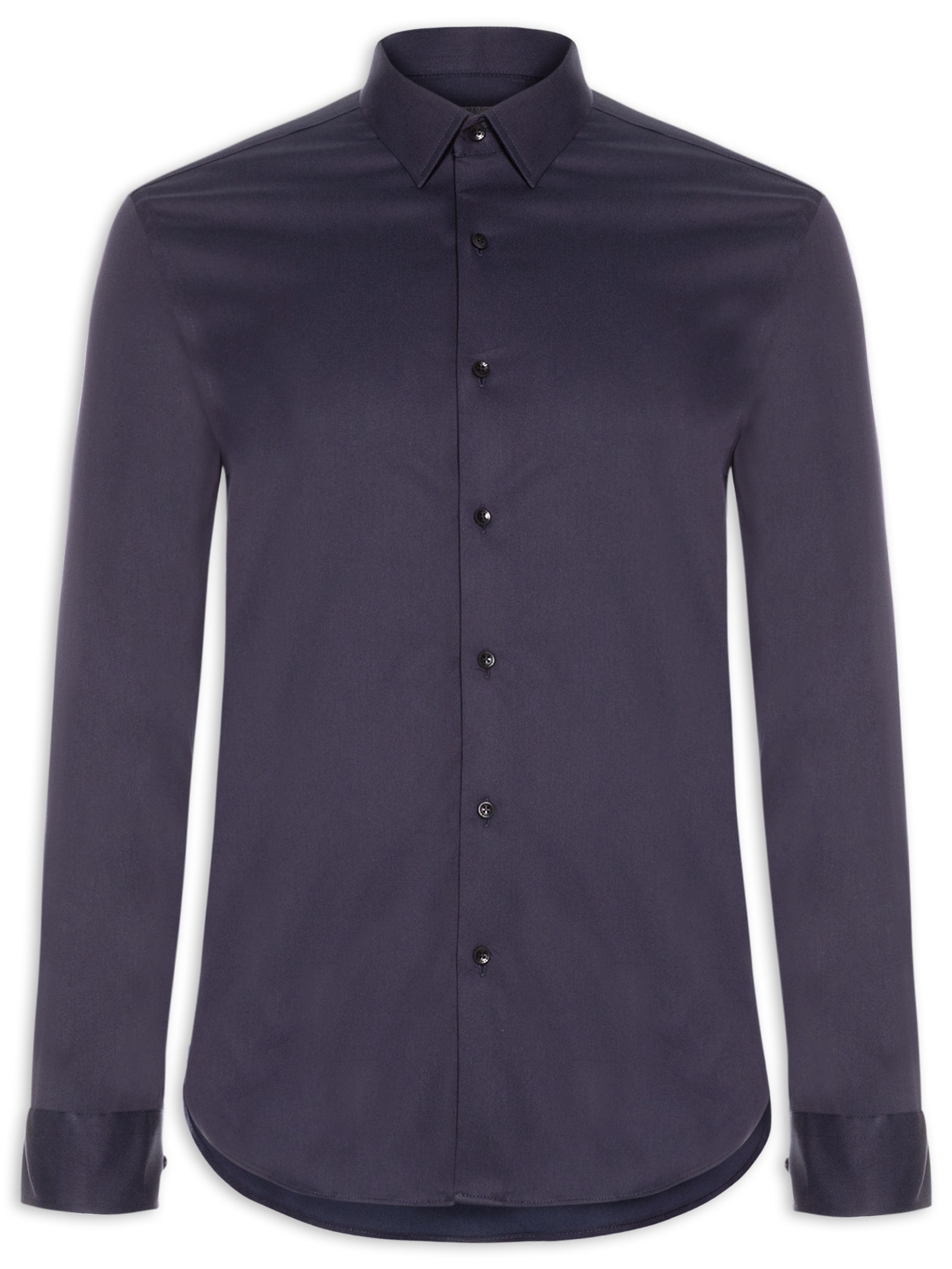 Camisa Masculina Social Manga Longa Paris Azul Oficina Reserva