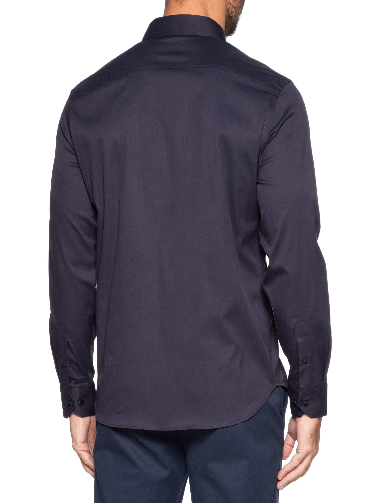 Camisa Masculina Social Manga Longa Paris Azul Oficina Reserva