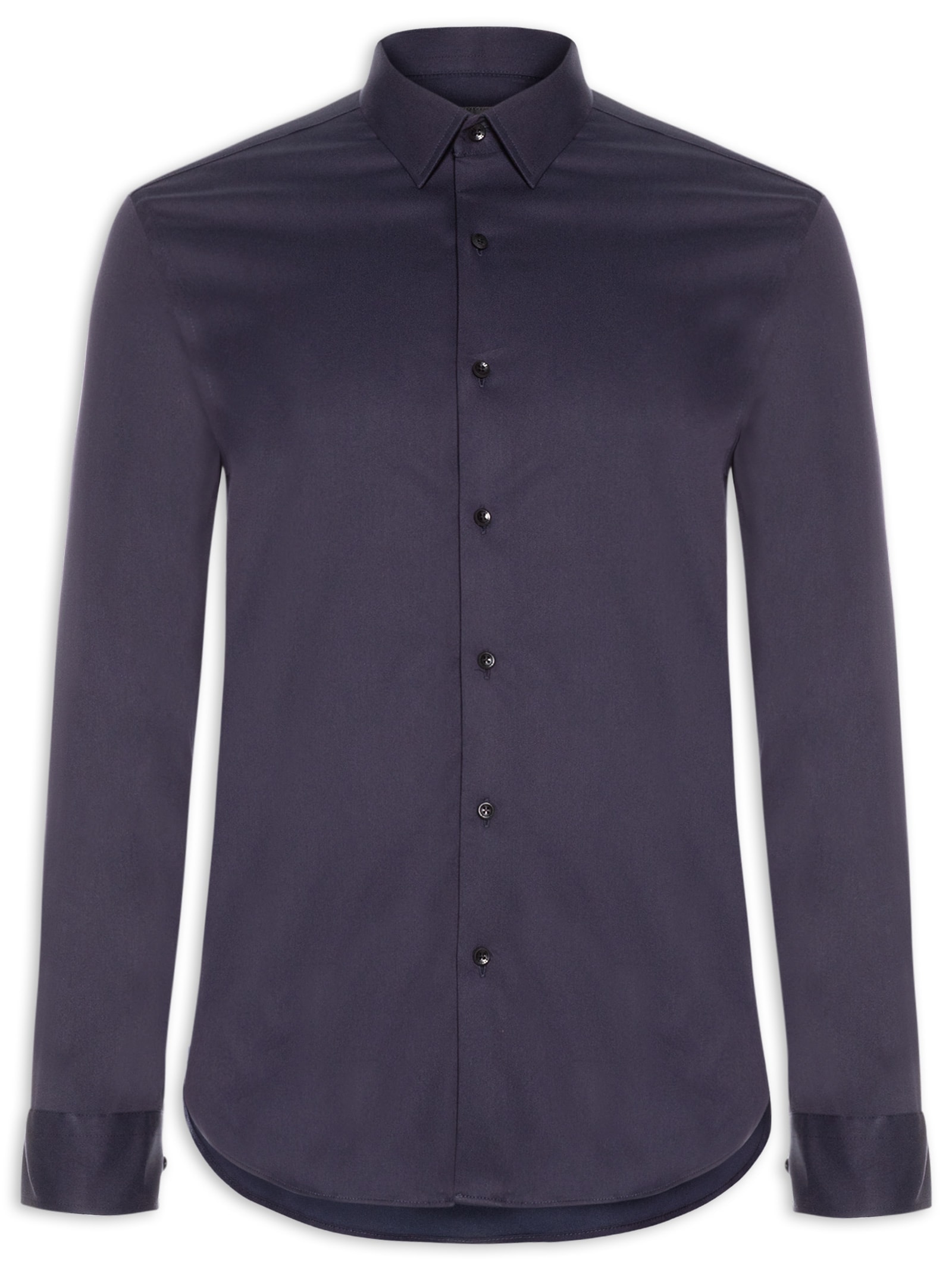 Camisa Masculina Social Manga Longa Paris Azul Oficina Reserva