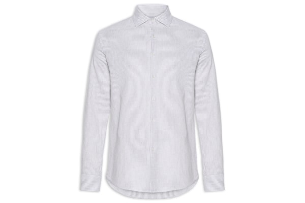 Camisa Masculina Social Manga Longa Regular - Cinza