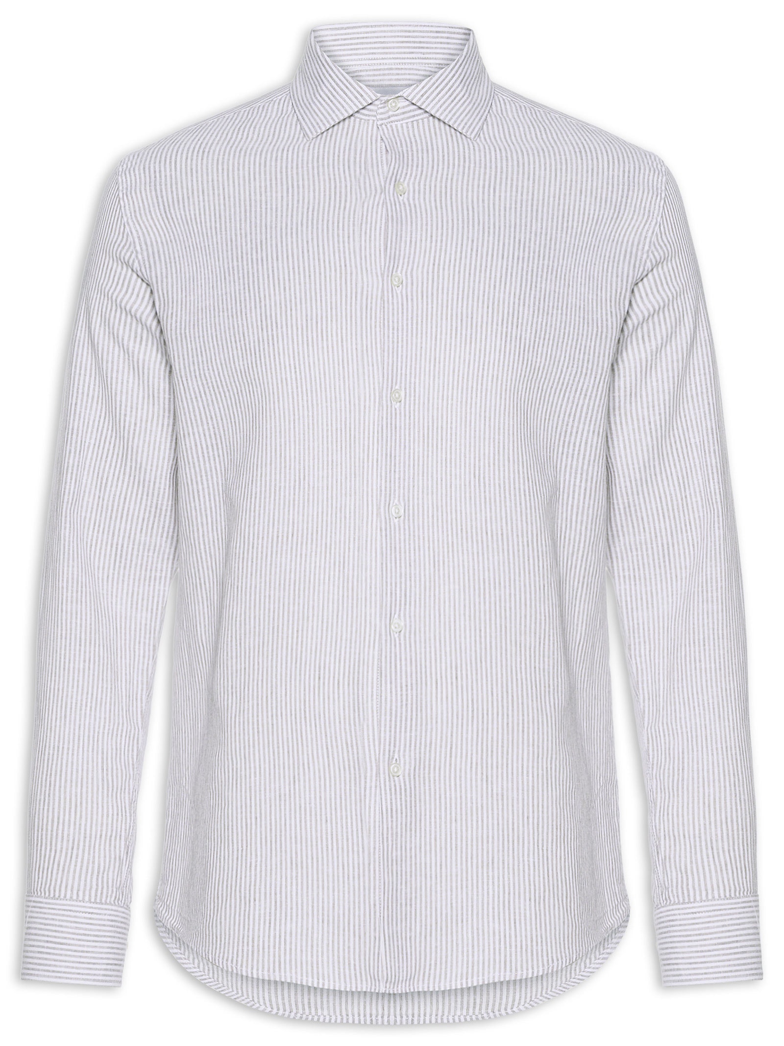 Camisa Masculina Social Manga Longa Regular Cinza '2 Essential