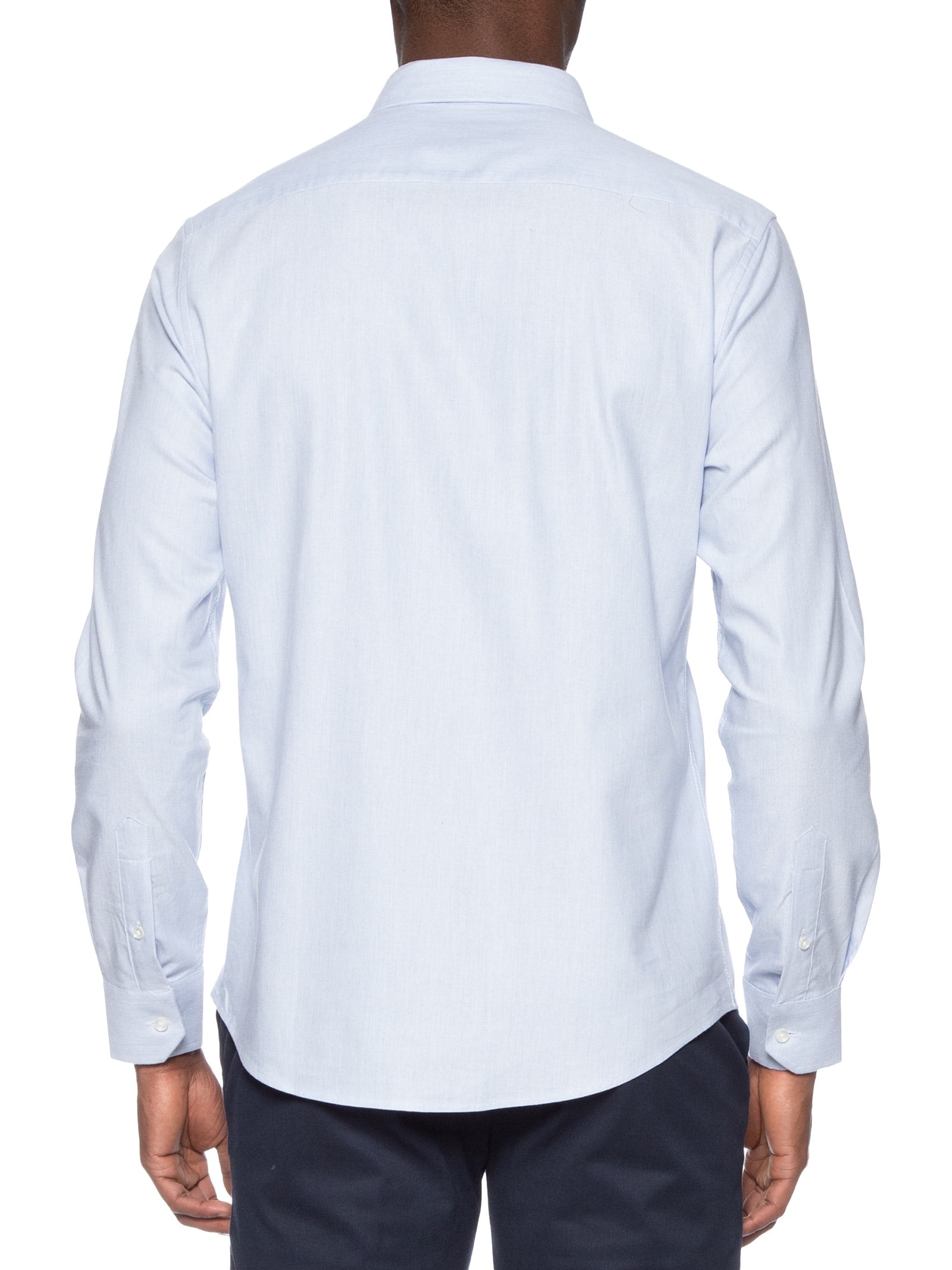 Camisa Masculina Social Manga Longa Slim Azul '2 Essential