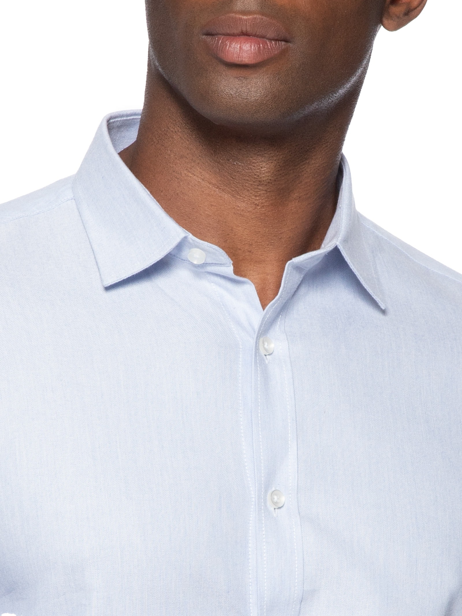 Camisa Masculina Social Manga Longa Slim Azul '2 Essential