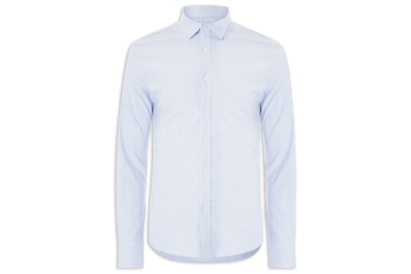 Camisa Masculina Social Manga Longa Slim Fit - Azul