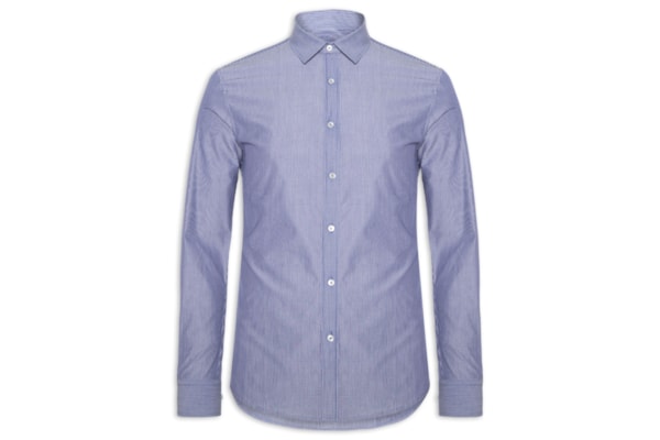 Camisa Masculina Social Manga Longa Slim Fit - Azul 