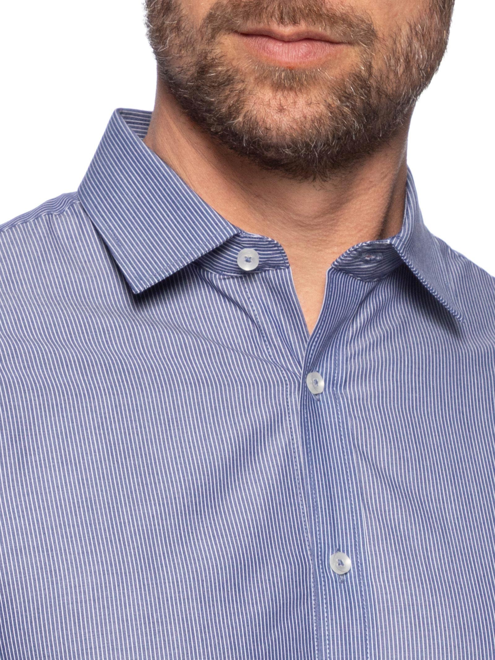 Camisa Masculina Social Manga Longa Slim Fit Azul  '2 Essential