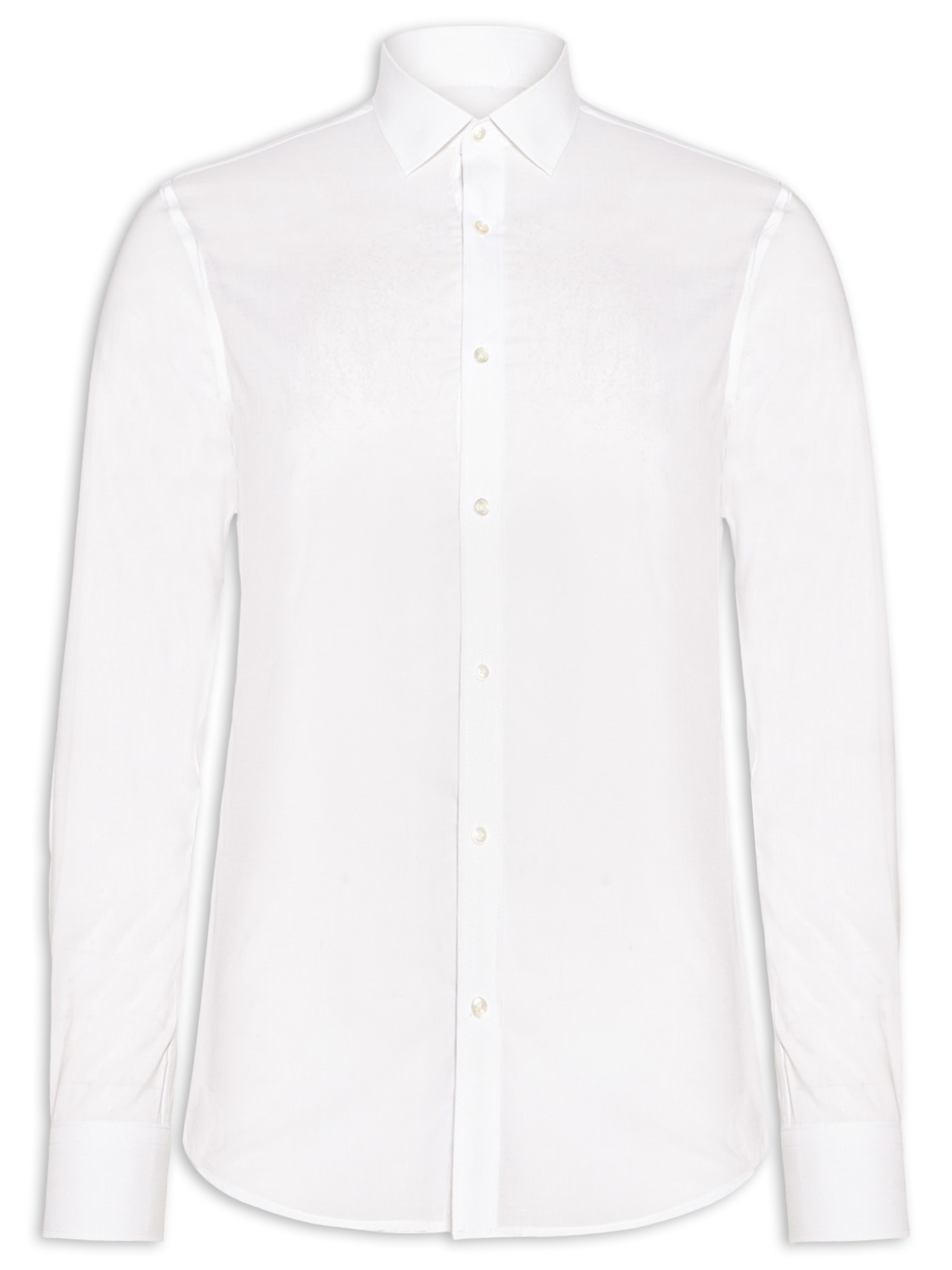 Camisa Masculina Social Manga Longa Slim Fit Branco '2 Essential